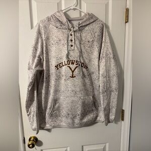 Women's Hoodie Yellowstone Soft Textured Button Closure Kangaroo Pocket Size XXL